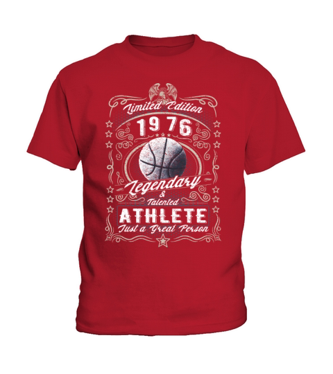 Vintage 1976 Basketball Birthday Gift Sport Hobby Kids T-Shirt