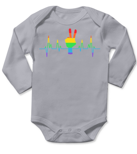 LGBT Gay Pride Heartbeat Long Sleeve Baby One-Piece