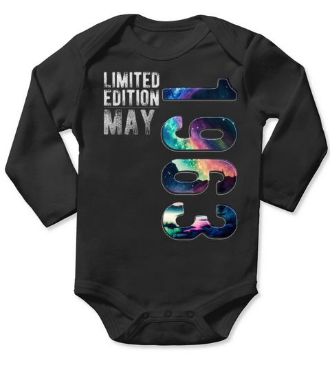Limited Edition 1963 May Birthday Polar Lights Long Sleeve Baby One-Piece