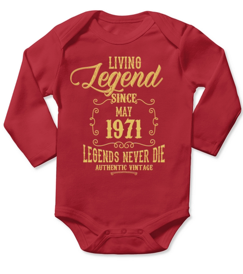 Living Legend since May 1971 Long Sleeve Baby One-Piece