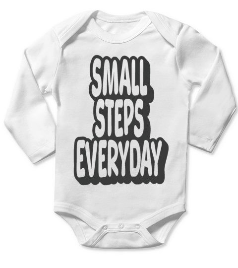 Small Steps Everyday Vintage Quote Long Sleeve Baby One-Piece