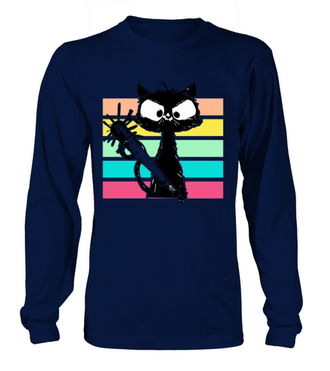 Halloween Retro Cat Vintage Cat Long sleeved Unisex