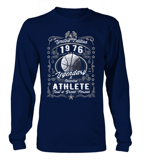 Vintage 1976 Basketball Birthday Gift Sport Hobby Long sleeved Unisex