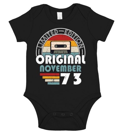 50th birthday november 1973 original 1973 Short Sleeve Baby One-Piece