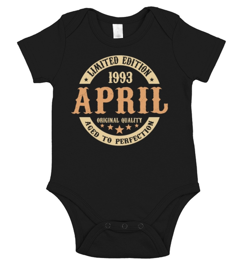 April 1993 Vintage Birthday Present Short Sleeve Baby One-Piece