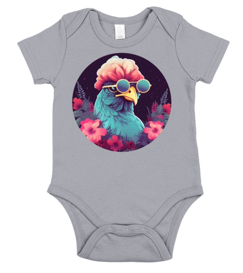 Chicken Lovers Retro Style Short Sleeve Baby One-Piece