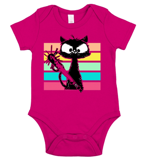 Halloween Retro Cat Vintage Cat Short Sleeve Baby One-Piece