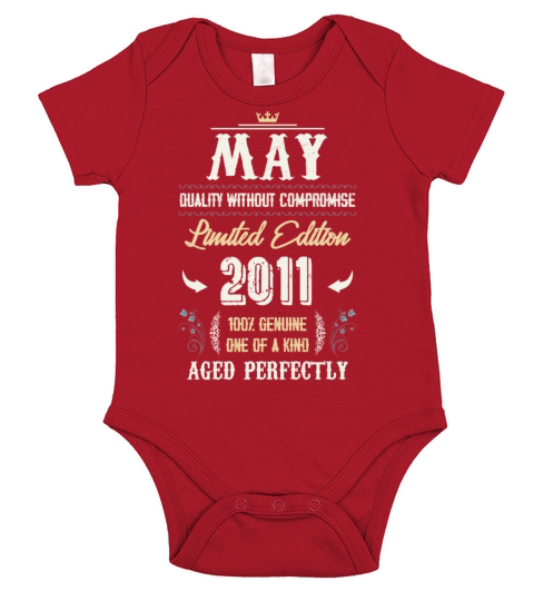May 2011 Vintage Birthday Present Short Sleeve Baby One-Piece