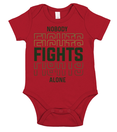 Nobody Fights Alone Green Mental Health Short Sleeve Baby One-Piece