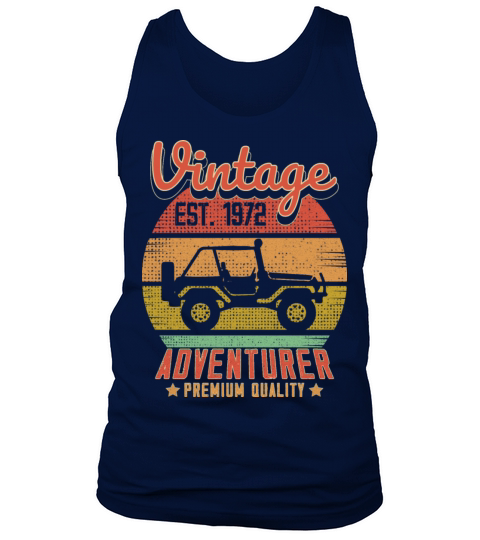 Vintage Retro Jeep Adventurer Est 1972 Birthday Tank Top Unisex
