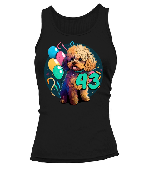 Cavapoo Dog 43rd Birthday Themed Party 43 Year Old Tank top Woman