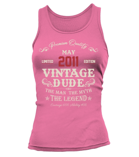 May 2011 Vintage Birthday Present Tank top Woman