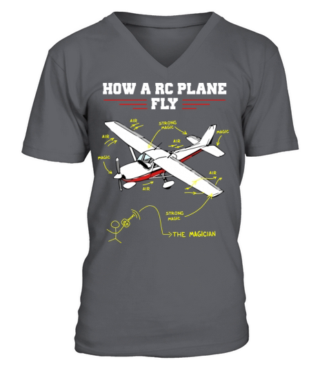 Rc Plane Remote Controlled Model Funny Diagram V-Neck T-shirt