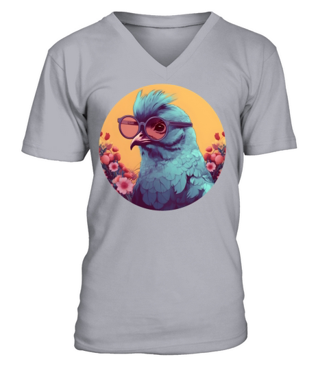 Style Chicken Lovers Retro V-Neck T-shirt