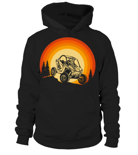 POLARIS RZR Vintage retro sunset with trees Hoodie Unisex