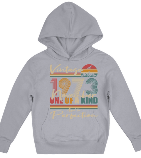 50th birthday november 1973 vintage 1973 Kids Hoodie