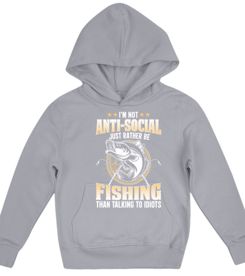 im not antisocial just rather be fishing Kids Hoodie