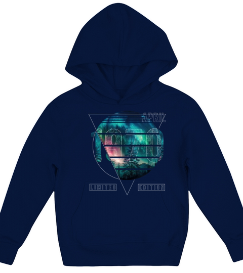 Limited Edition 1970 April Birthday Polar Lights Kids Hoodie