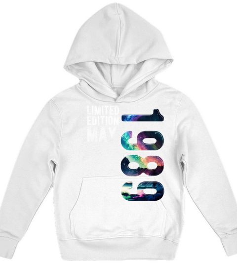 Limited Edition 1989 May Birthday Polar Lights Kids Hoodie