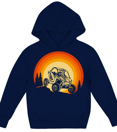 POLARIS RZR Vintage retro sunset with trees Kids Hoodie