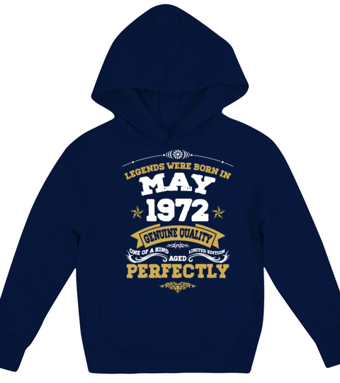 Vintage Aged To Perfection May 1972 Kids Hoodie
