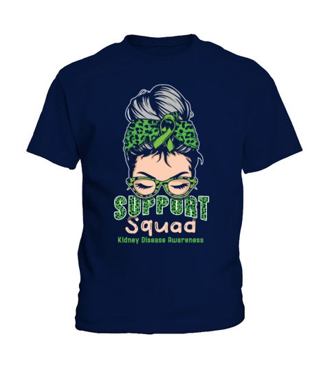 Support Squad Green Kidney Disease Awareness Month Kids T-Shirt