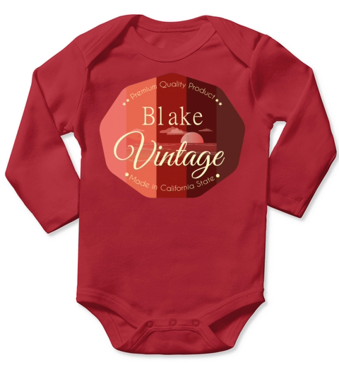 Blake First Name Vintage Design Long Sleeve Baby One-Piece