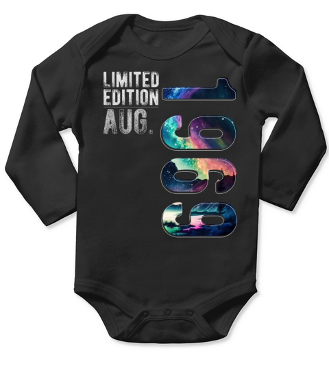 Limited Edition 1969 August Birthday Polar Lights Long Sleeve Baby One-Piece