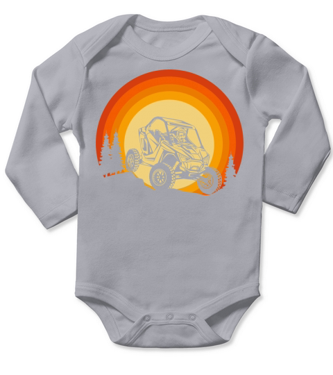 POLARIS RZR Vintage retro sunset with trees Long Sleeve Baby One-Piece