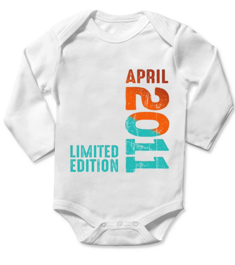 Since April 2011 Year 2011 Retro Vintage 2011 Long Sleeve Baby One-Piece