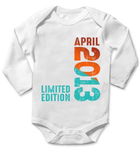 Since April 2013 Year 2013 Retro Vintage 2013 Long Sleeve Baby One-Piece