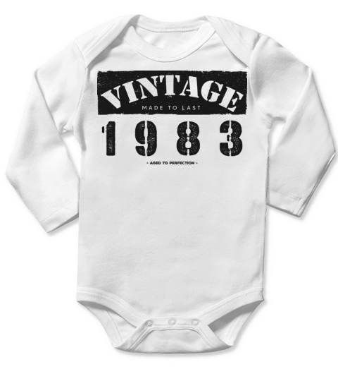 Vintage Classic 1983 40th Birthday - 40 Years Old Long Sleeve Baby One-Piece