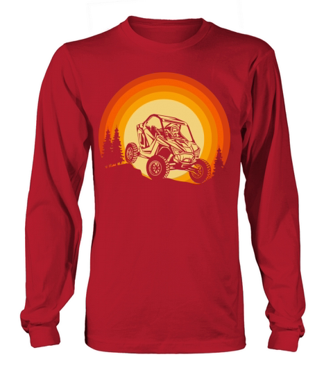 POLARIS RZR Vintage retro sunset with trees Long sleeved Unisex