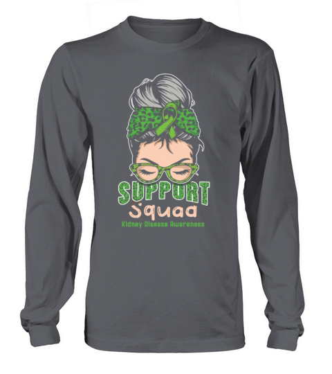 Support Squad Green Kidney Disease Awareness Month Long sleeved Unisex