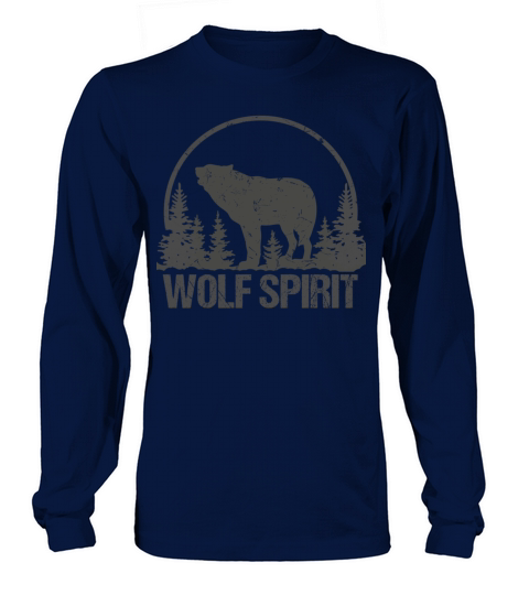 Wolf Spirit Vintage Howling Wolves Forest Gray Long sleeved Unisex