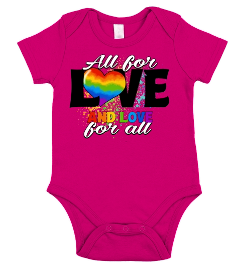 All for Love Heart And Love For All LGBT Short Sleeve Baby One-Piece