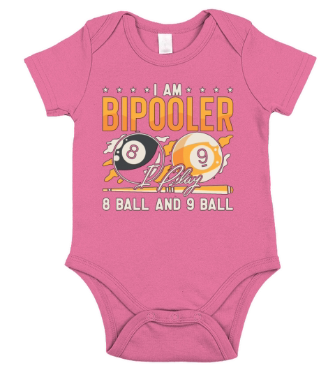 Cue Sports I Am Bipooler I Play Billiard Snooker Short Sleeve Baby One-Piece