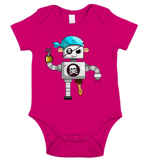 Ghost Robot Pirate Short Sleeve Baby One-Piece