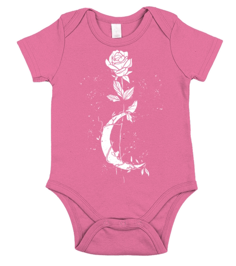 Moon Rose Vintage Occult Witchcraft The Gothic Short Sleeve Baby One-Piece