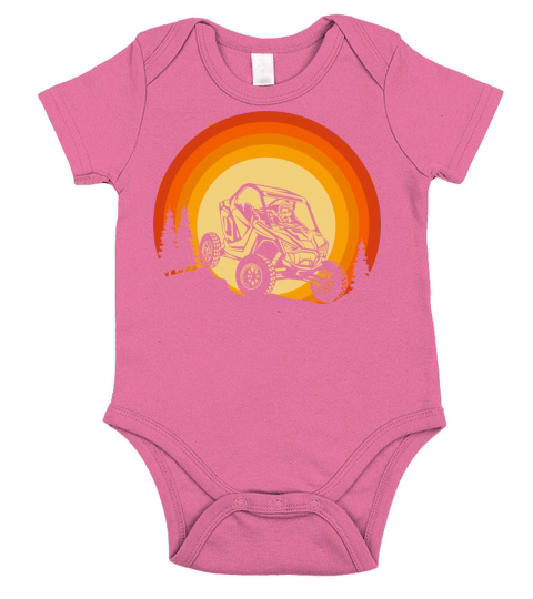 POLARIS RZR Vintage retro sunset with trees Short Sleeve Baby One-Piece