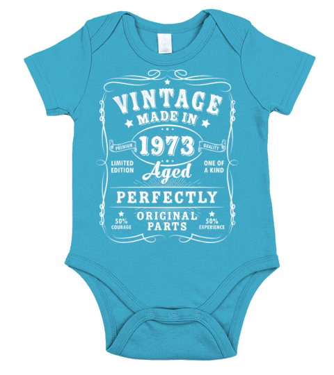 Vintage 50th Birthday Decorations Funny 1973 50th Short Sleeve Baby One-Piece