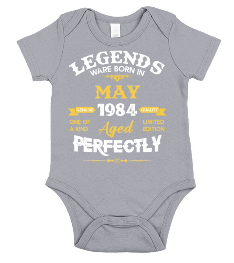 Vintage Aged To Perfection May 1984 Short Sleeve Baby One-Piece