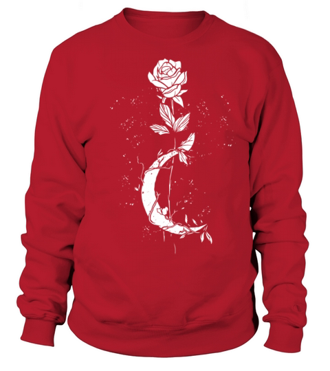 Moon Rose Vintage Occult Witchcraft The Gothic Sweatshirt Unisex