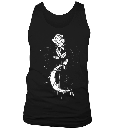 Moon Rose Vintage Occult Witchcraft The Gothic Tank Top Unisex