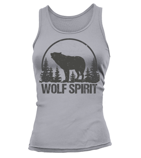 Wolf Spirit Vintage Howling Wolves Forest Gray Tank top Woman