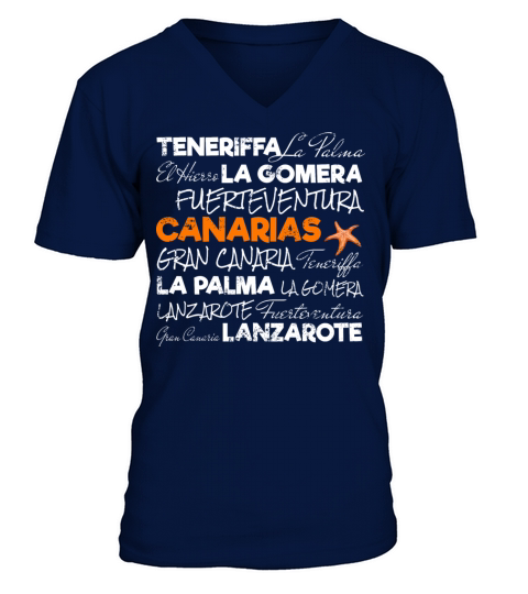 Canary Islands Retro Starfish Vintage Holiday V-Neck T-shirt