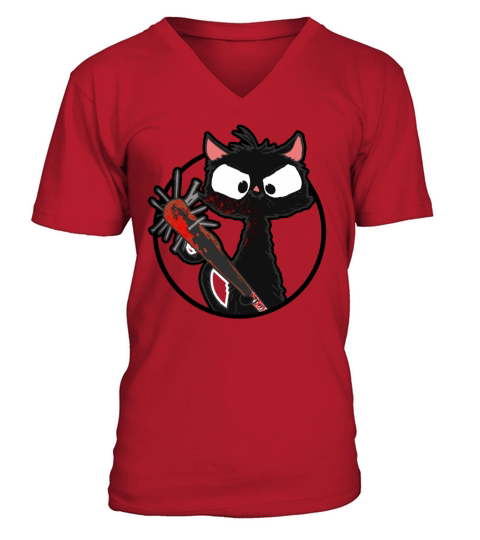 Halloween Retro Cat Vintage Cat V-Neck T-shirt