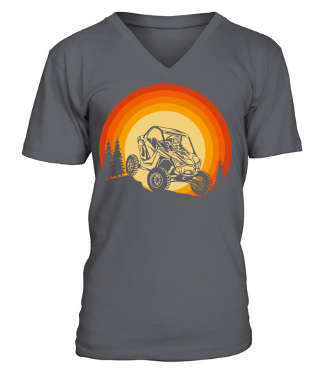 POLARIS RZR Vintage retro sunset with trees V-Neck T-shirt