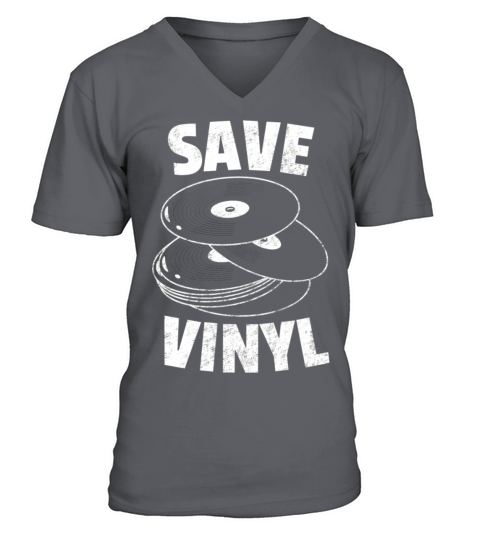 Save Vinyl Records Distressed Vintage Music Lovers V-Neck T-shirt
