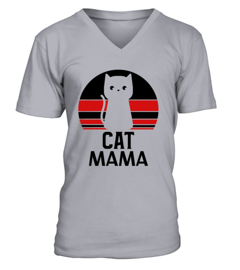 Vintage Eighties Style Retro Cat Daddy Distressed V-Neck T-shirt
